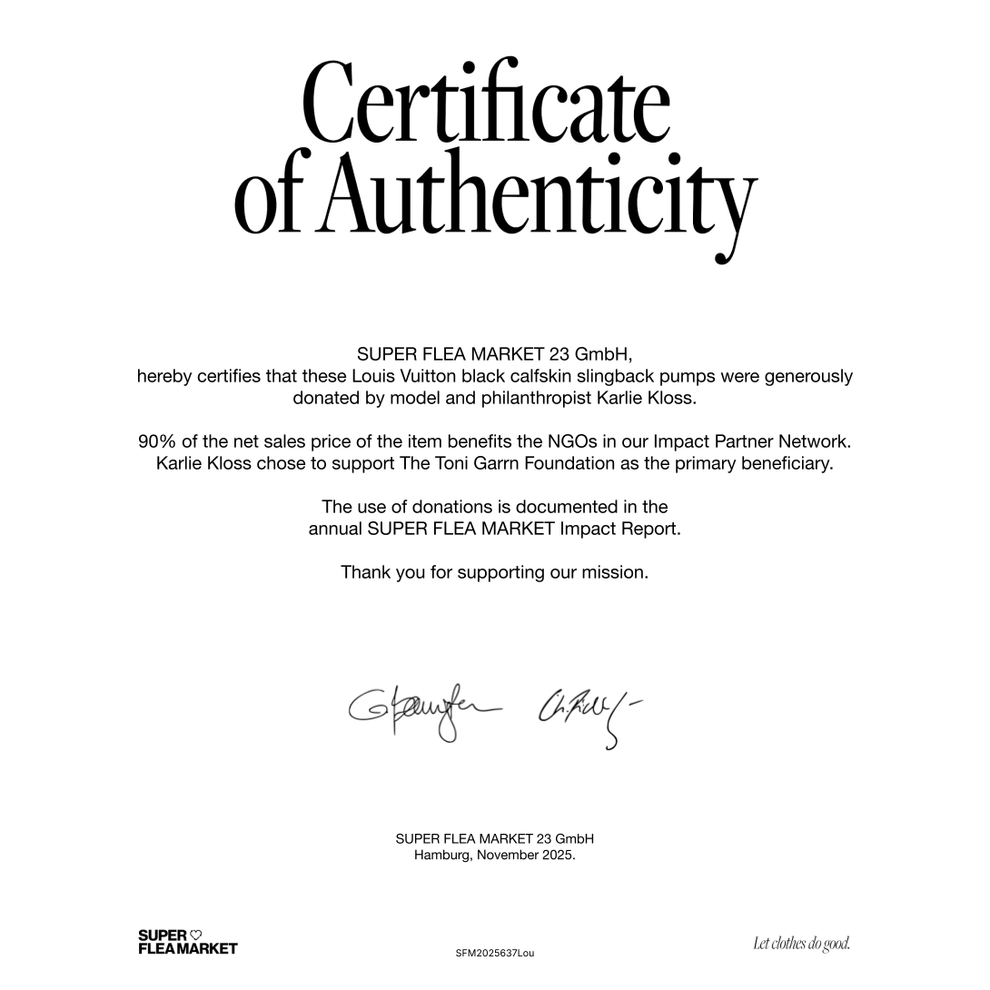 Super Flea Market+Louis Vuitton+Black heel with gold chain detail+Karlie Kloss+certificate